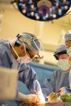 Dr. Finley in the Thoracic Surgery operating room